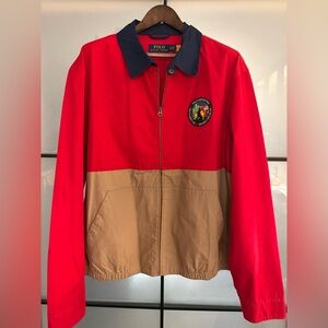 Polo Ralph Lauren Color-block Polo Expedition Red and Tan Jacket